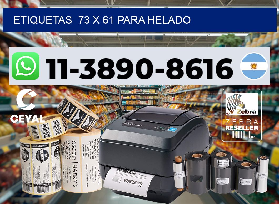 etiquetas  73 x 61 para Helado