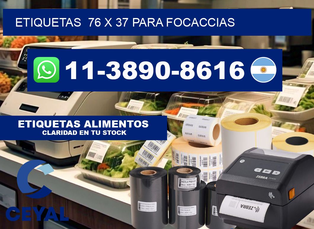 etiquetas  76 x 37 para Focaccias