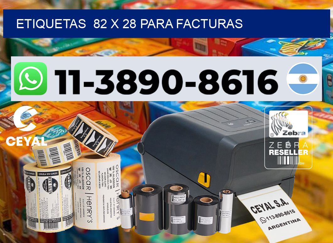 etiquetas  82 x 28 para Facturas
