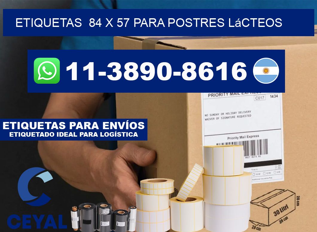 etiquetas  84 x 57 para Postres lácteos