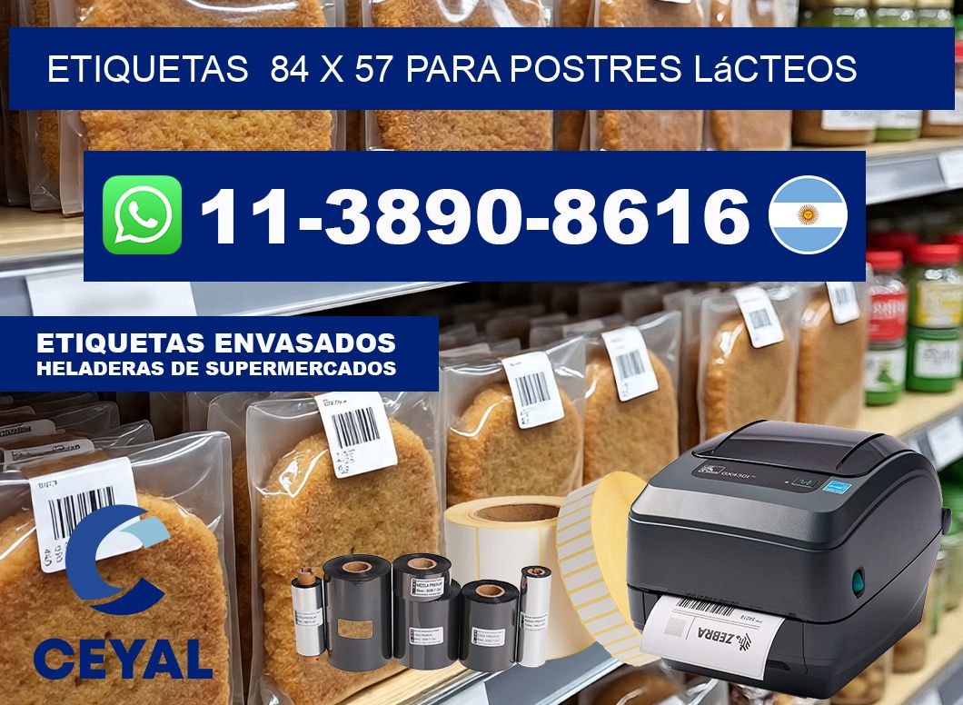 etiquetas  84 x 57 para Postres lácteos