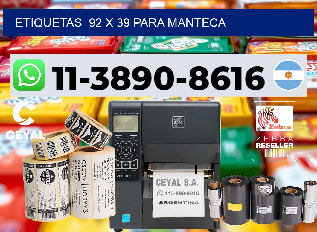 etiquetas  92 x 39 para Manteca