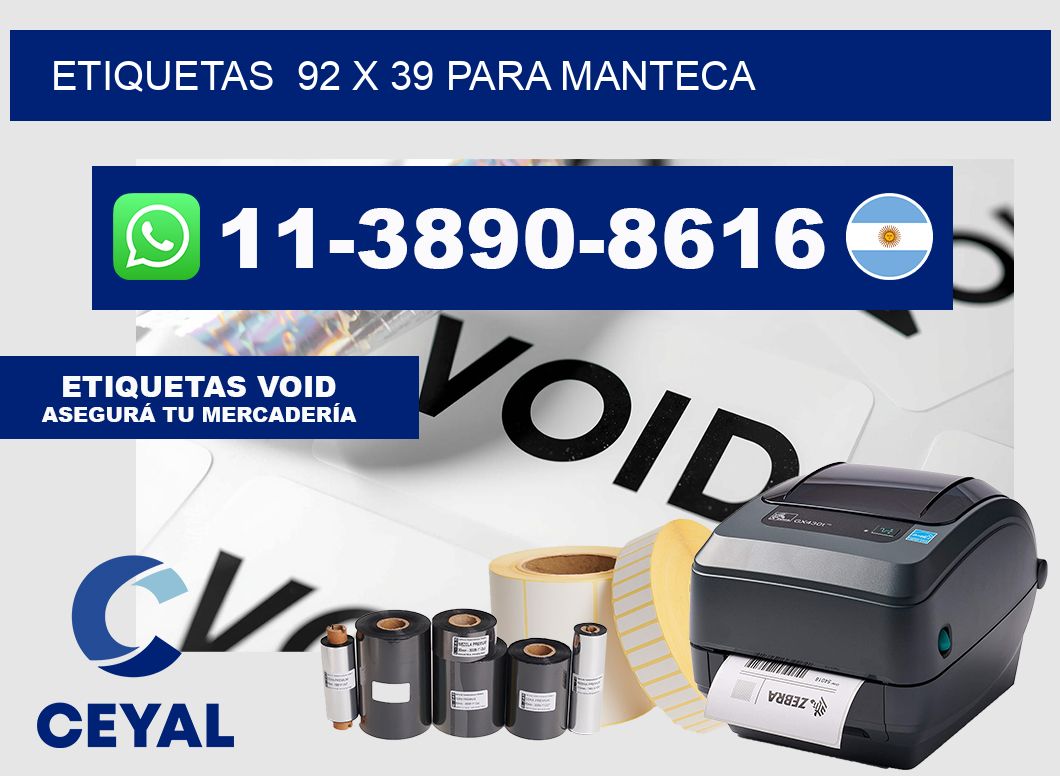 etiquetas  92 x 39 para Manteca