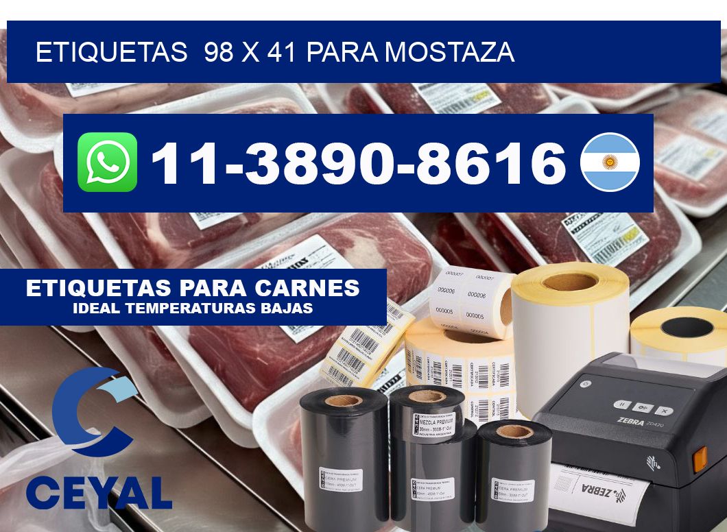 etiquetas  98 x 41 para Mostaza