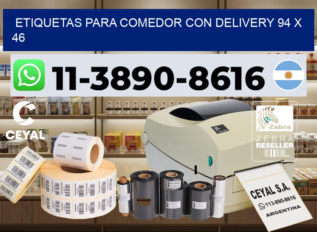 etiquetas para Comedor con delivery 94 x 46