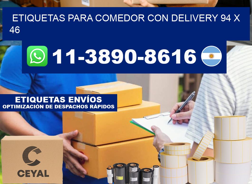 etiquetas para Comedor con delivery 94 x 46