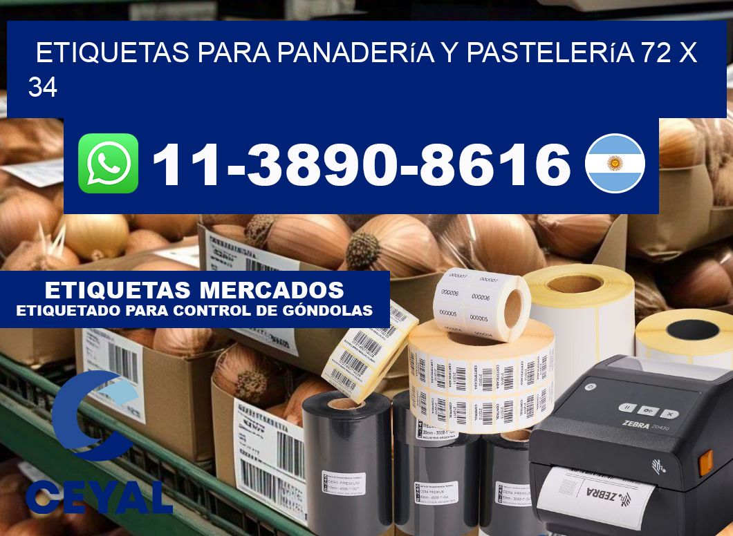 etiquetas para Panadería y pastelería 72 x 34