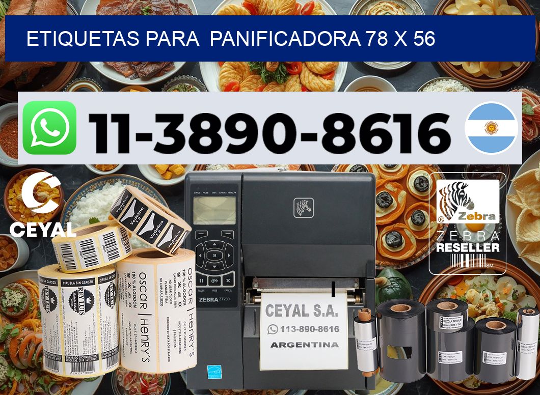 etiquetas para  Panificadora 78 x 56
