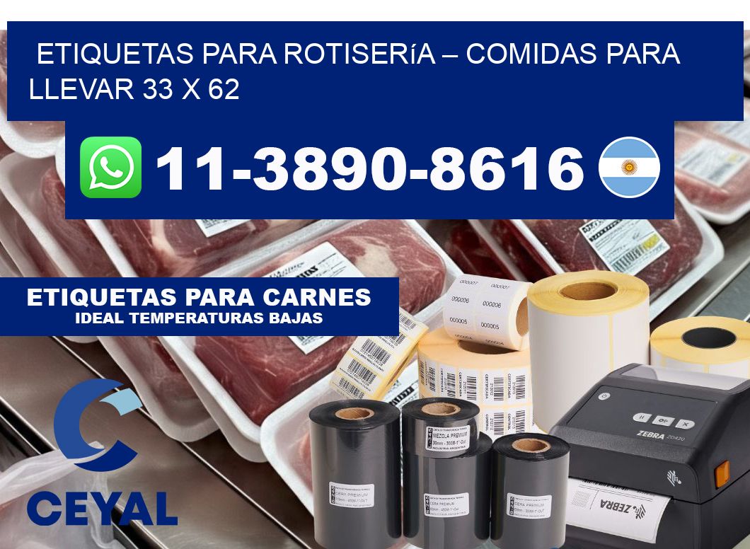 etiquetas para Rotisería – comidas para llevar 33 x 62