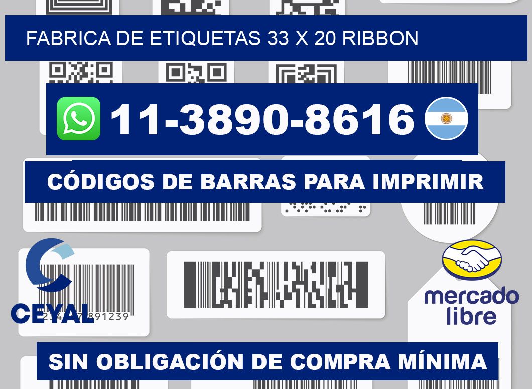 fabrica de etiquetas 33 x 20 ribbon