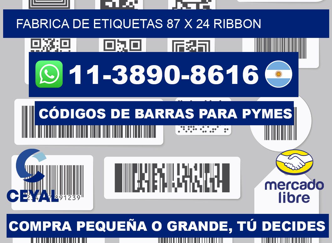 fabrica de etiquetas 87 x 24 ribbon