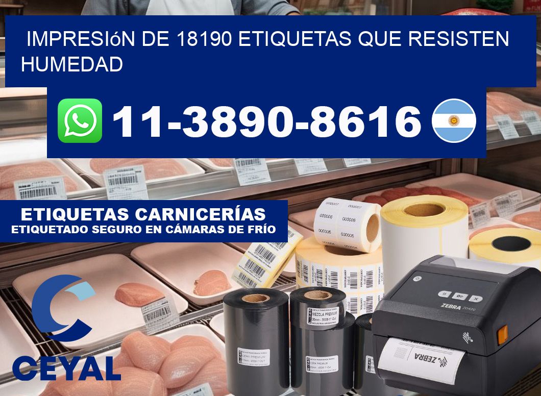 impresión de 18190 etiquetas que resisten humedad