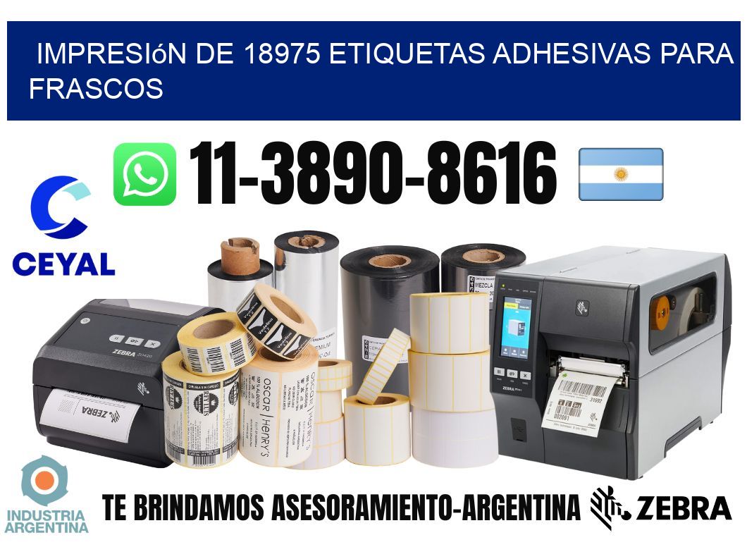 impresión de 18975 etiquetas adhesivas para frascos