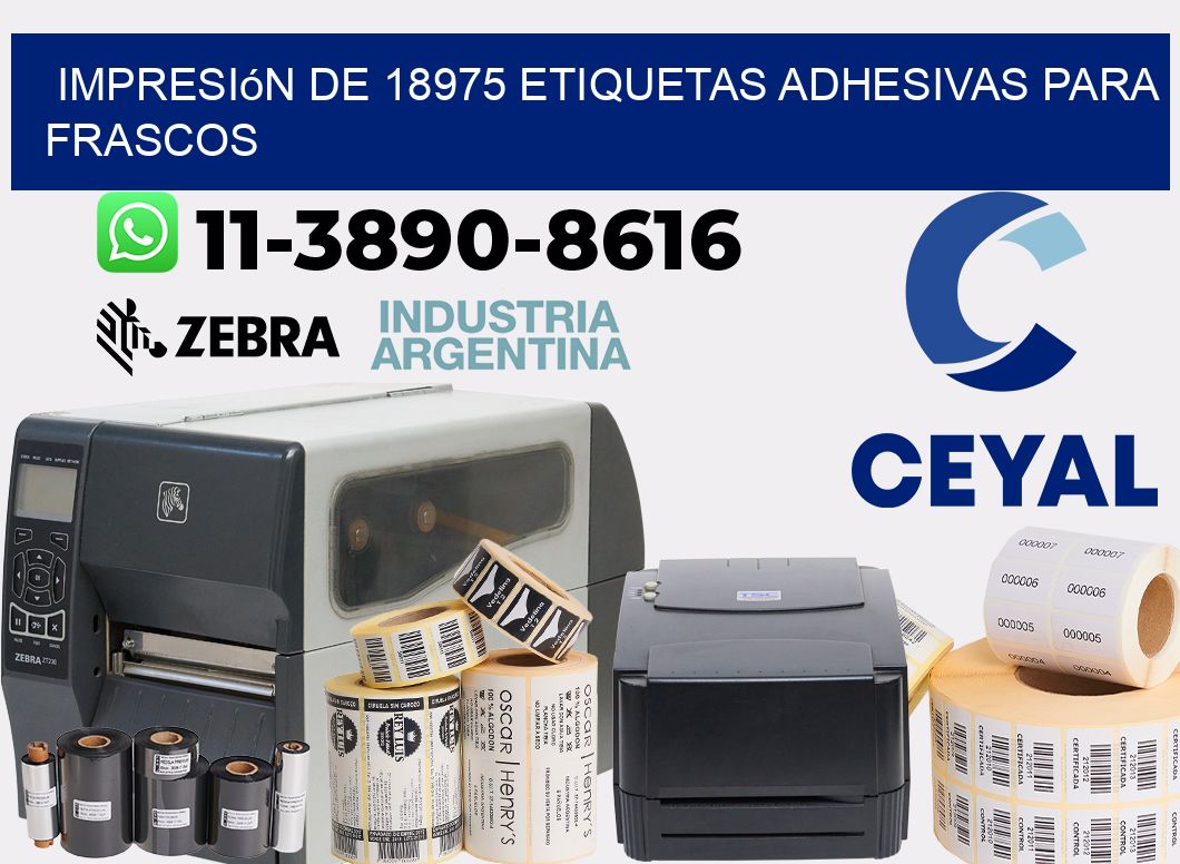 impresión de 18975 etiquetas adhesivas para frascos