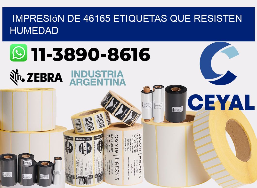 impresión de 46165 etiquetas que resisten humedad