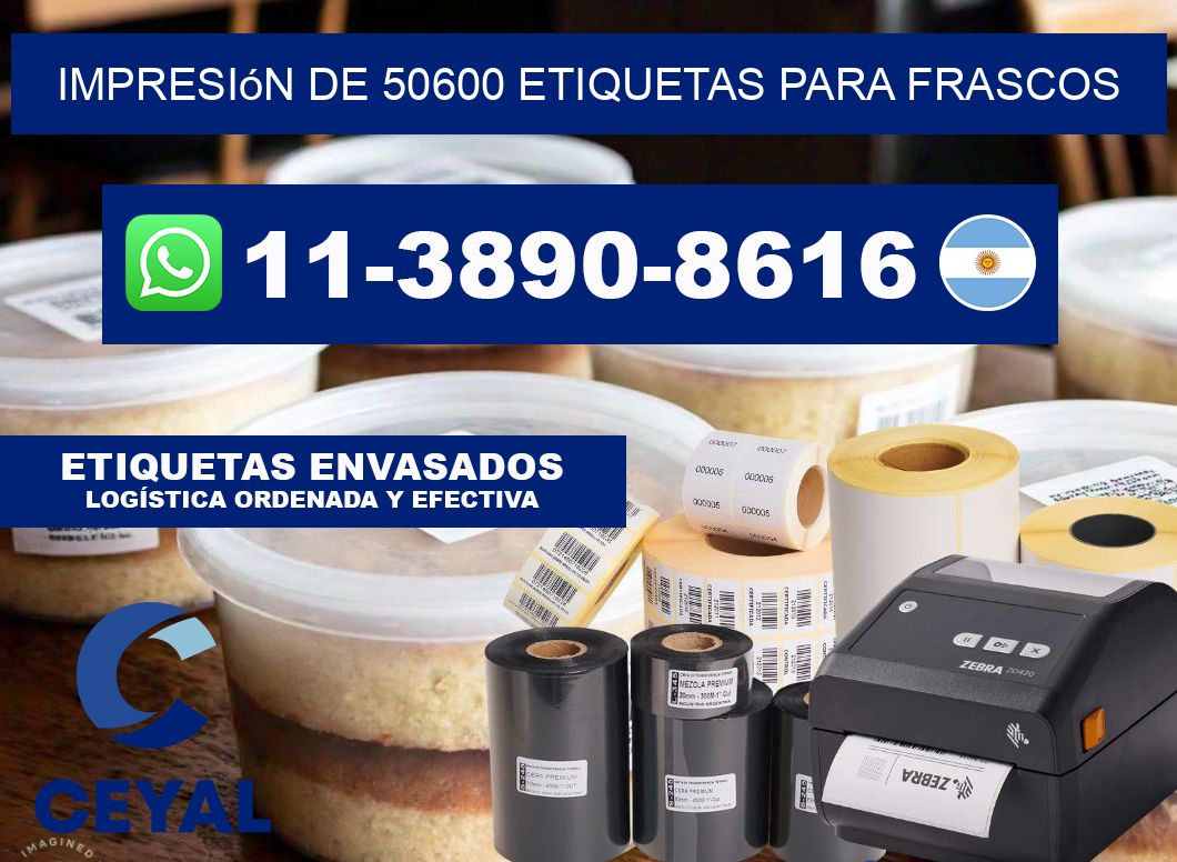 impresión de 50600 etiquetas para frascos