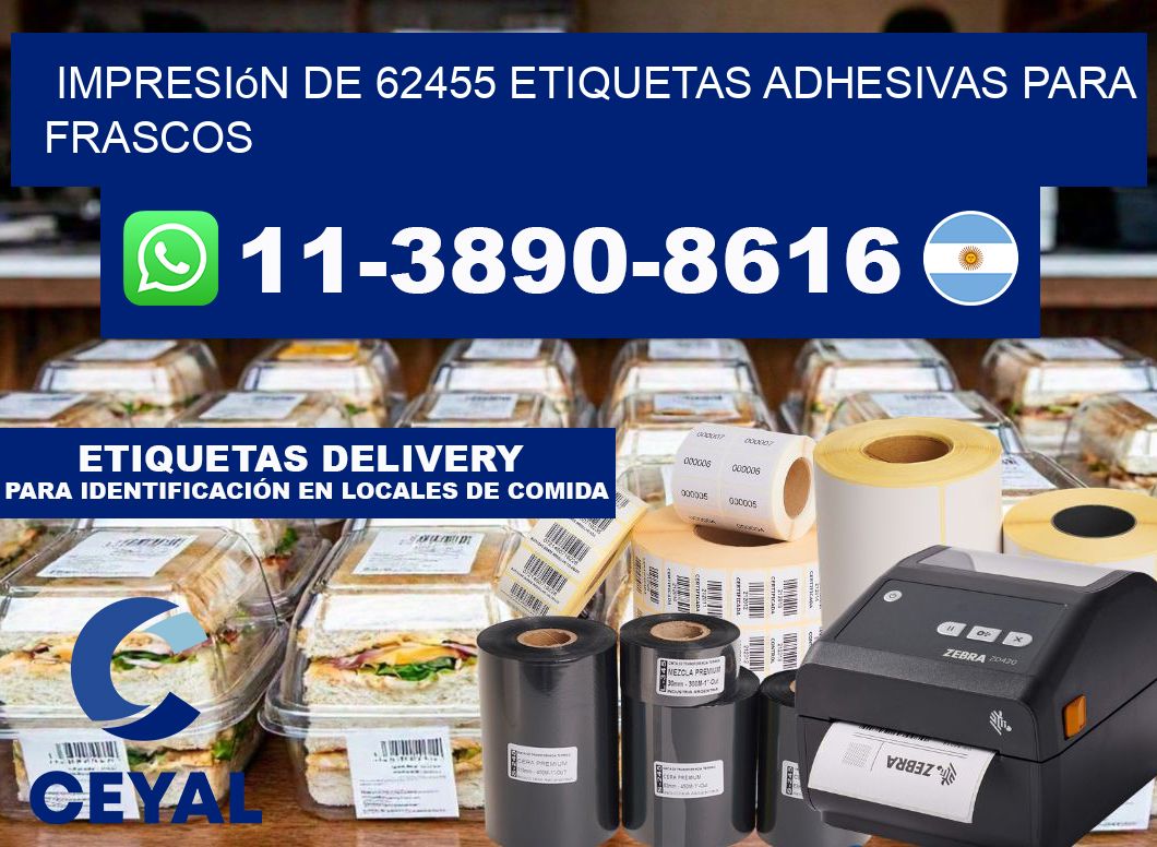impresión de 62455 etiquetas adhesivas para frascos
