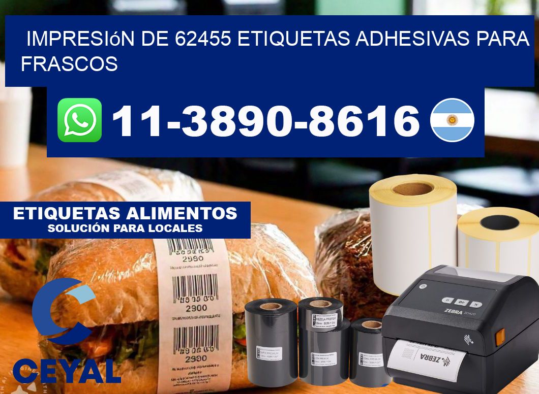 impresión de 62455 etiquetas adhesivas para frascos