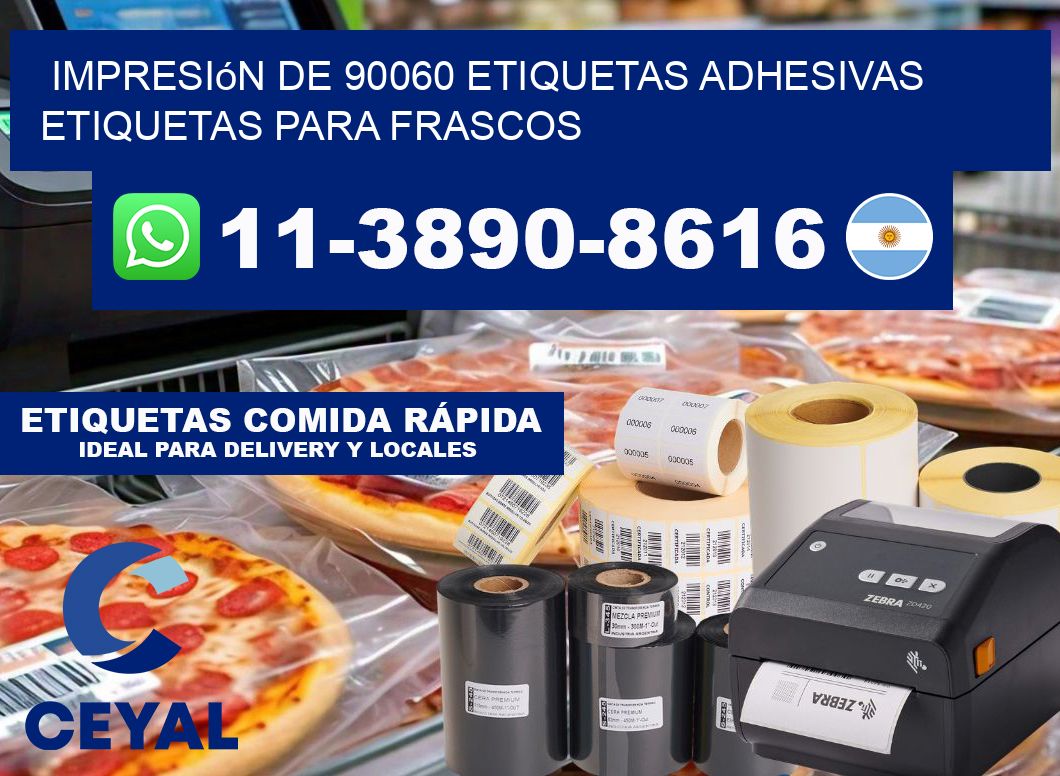 impresión de 90060 etiquetas adhesivas etiquetas para frascos