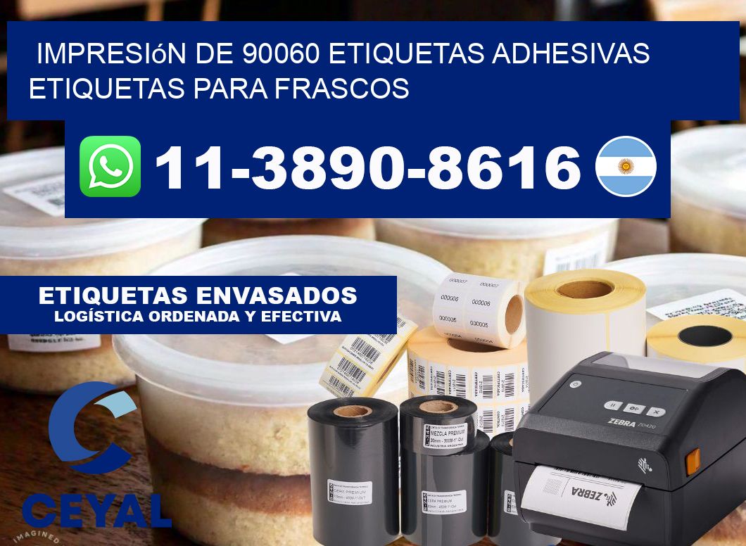 impresión de 90060 etiquetas adhesivas etiquetas para frascos