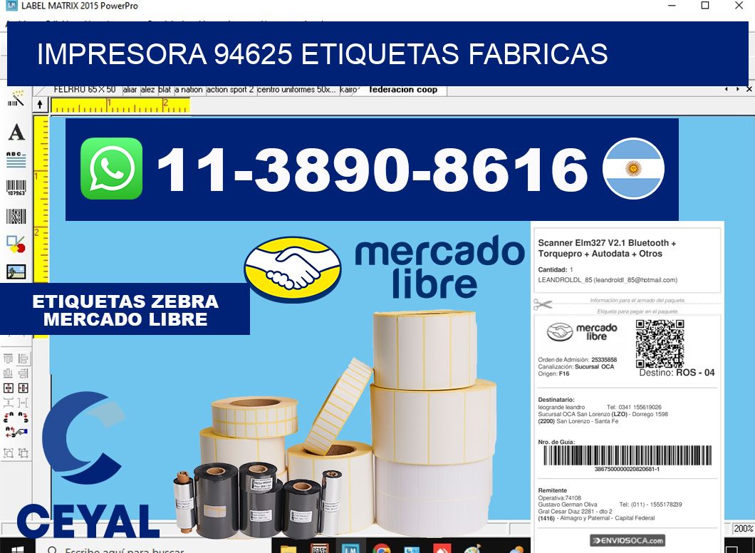 impresora 94625 etiquetas fabricas