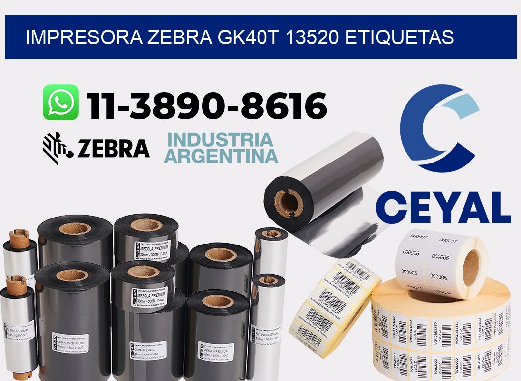 impresora zebra gk40t 13520 etiquetas