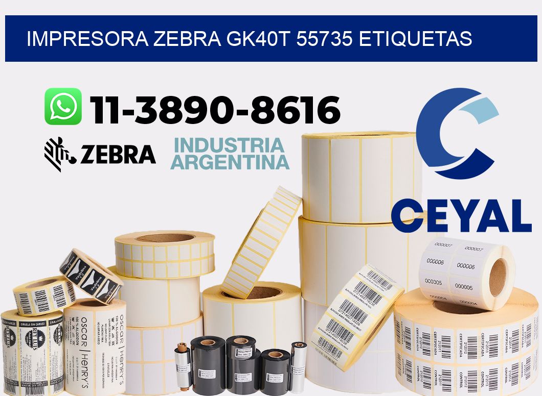 impresora zebra gk40t 55735 etiquetas