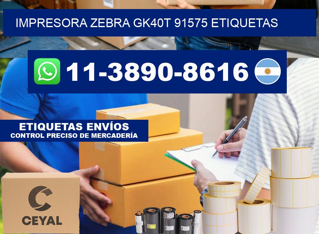 impresora zebra gk40t 91575 etiquetas