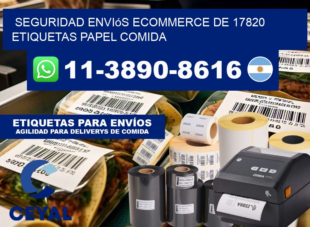 seguridad enviós ecommerce de 17820 etiquetas papel comida