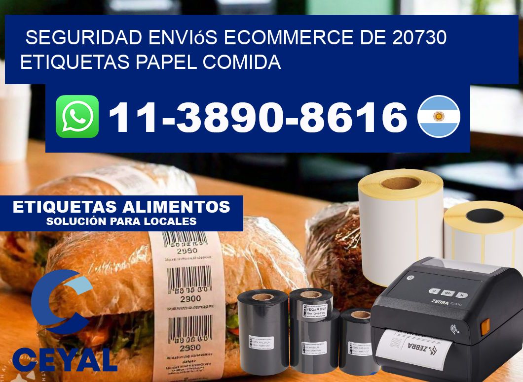 seguridad enviós ecommerce de 20730 etiquetas papel comida