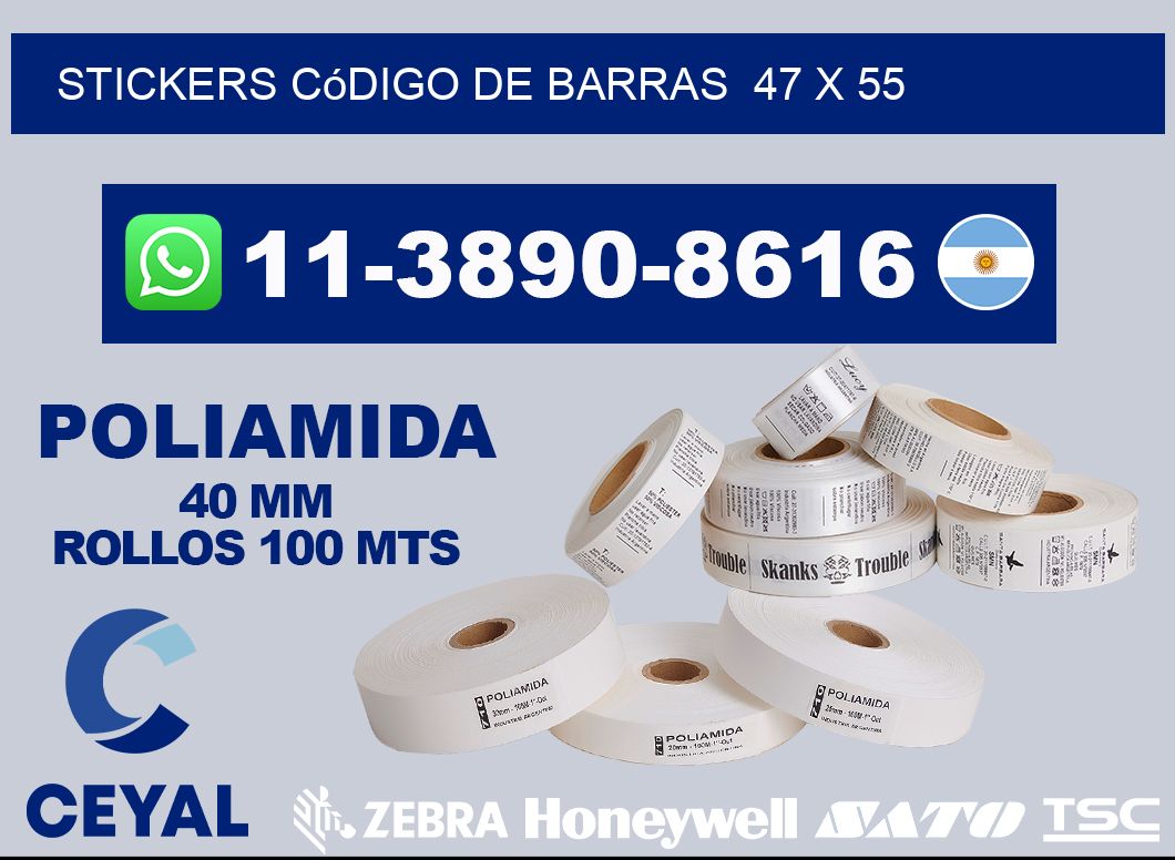 stickers código de barras  47 x 55
