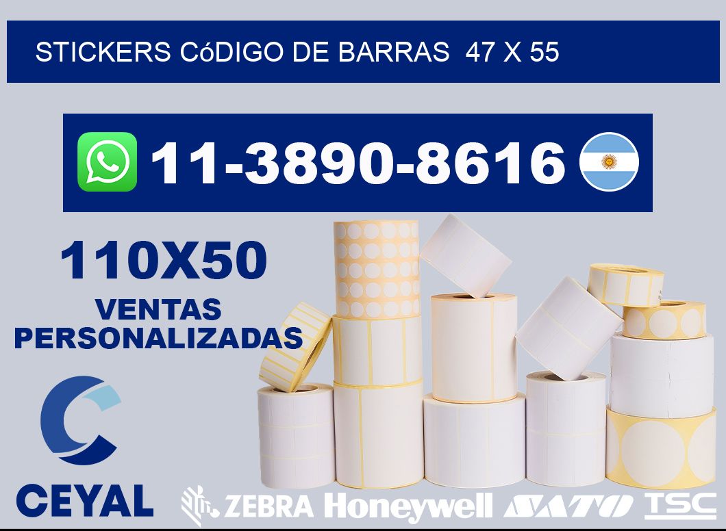 stickers código de barras  47 x 55