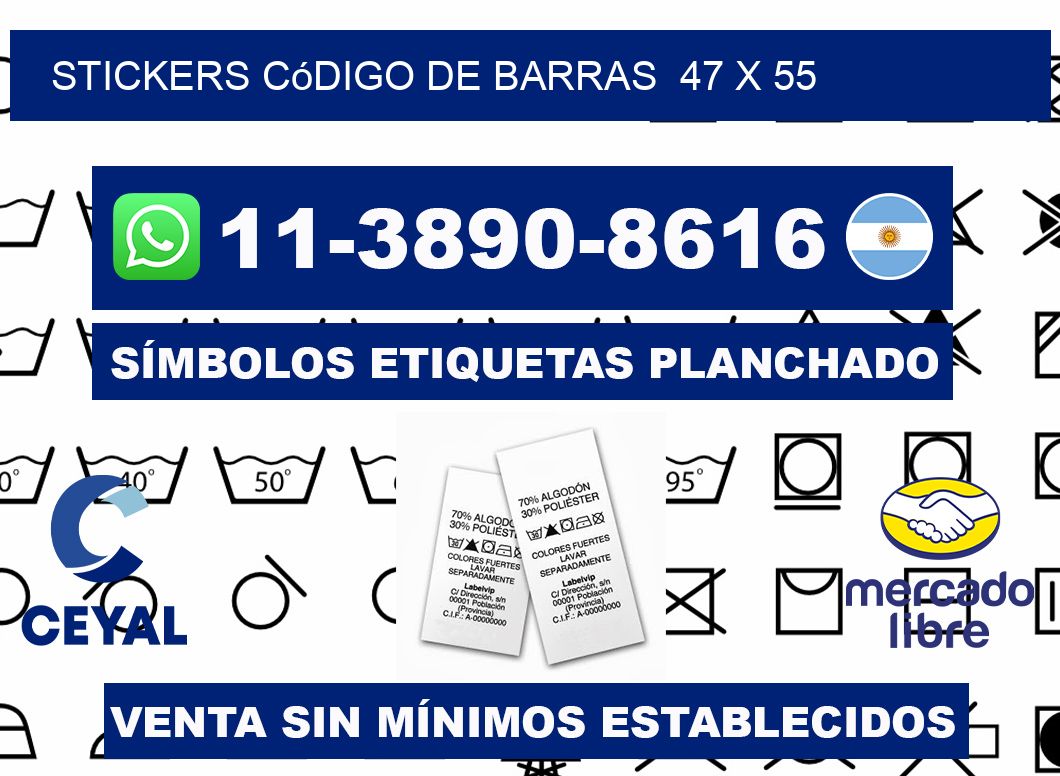 stickers código de barras  47 x 55