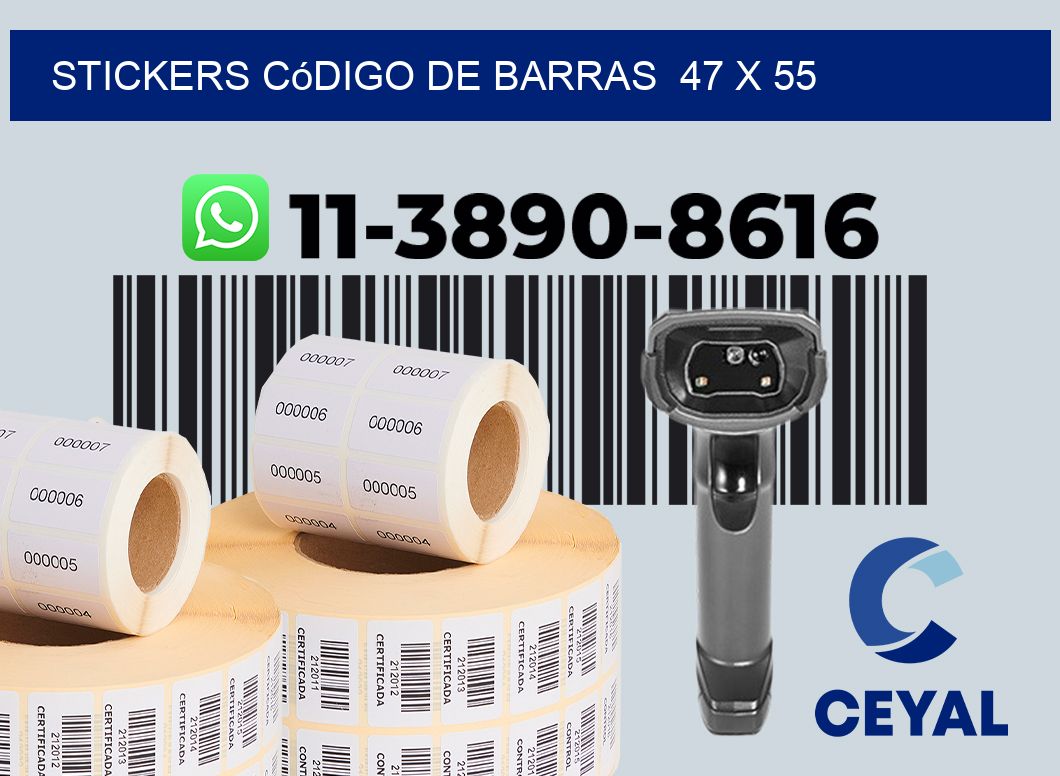 stickers código de barras  47 x 55