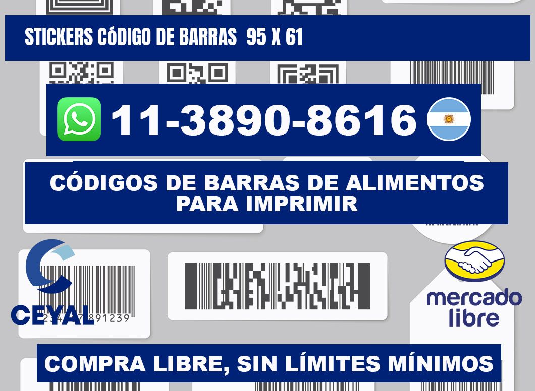 stickers código de barras  95 x 61