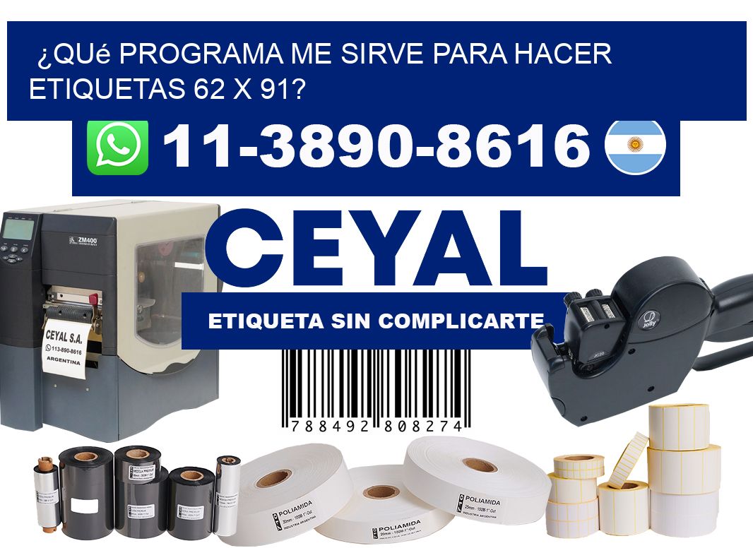 ¿Qué programa me sirve para hacer etiquetas 62 x 91?
