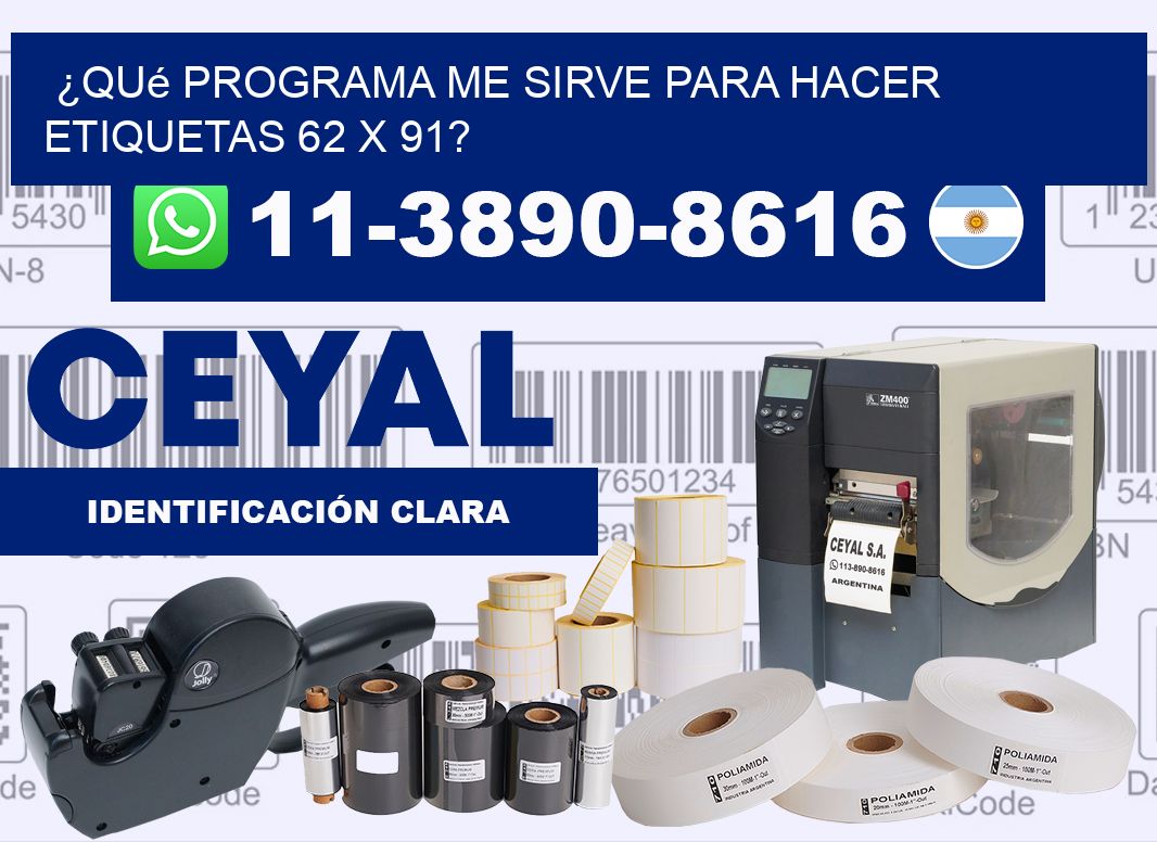 ¿Qué programa me sirve para hacer etiquetas 62 x 91?