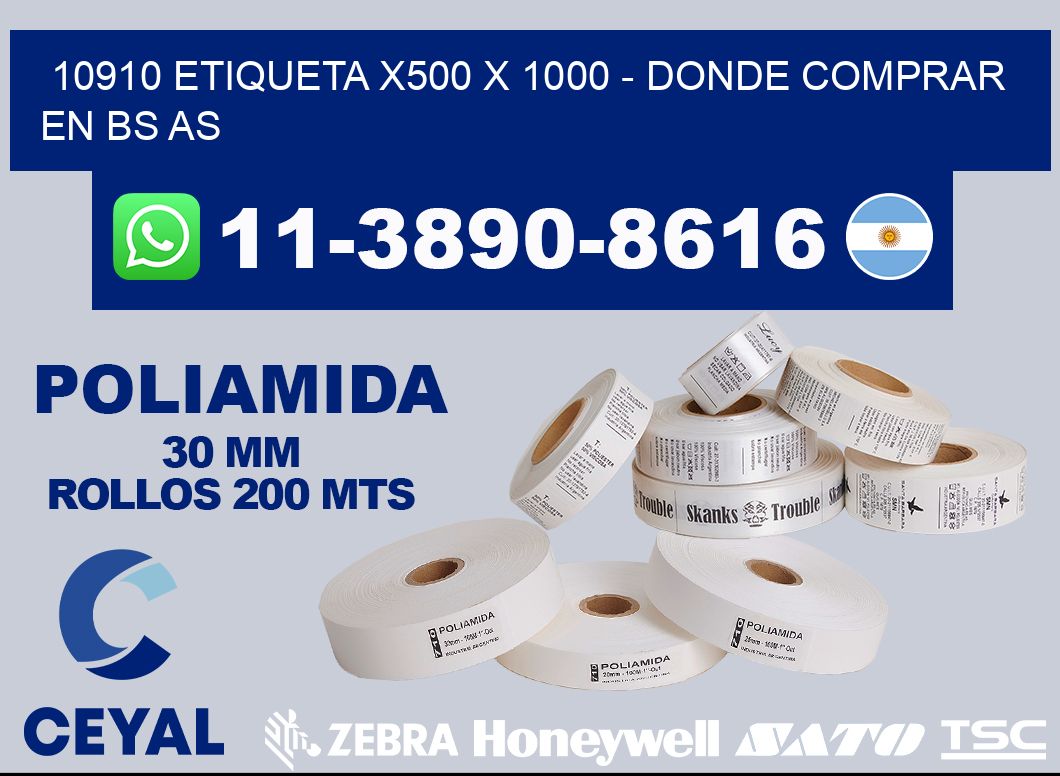 10910 etiqueta x500 x 1000 - Donde Comprar en bs as