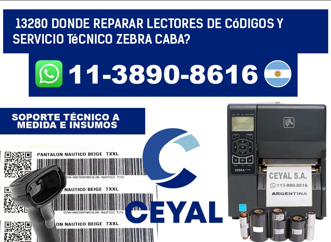 13280 donde reparar Lectores de Códigos y Servicio Técnico zebra Caba?