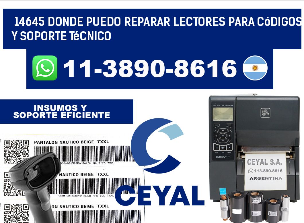 14645 donde puedo reparar Lectores para códigos y Soporte Técnico