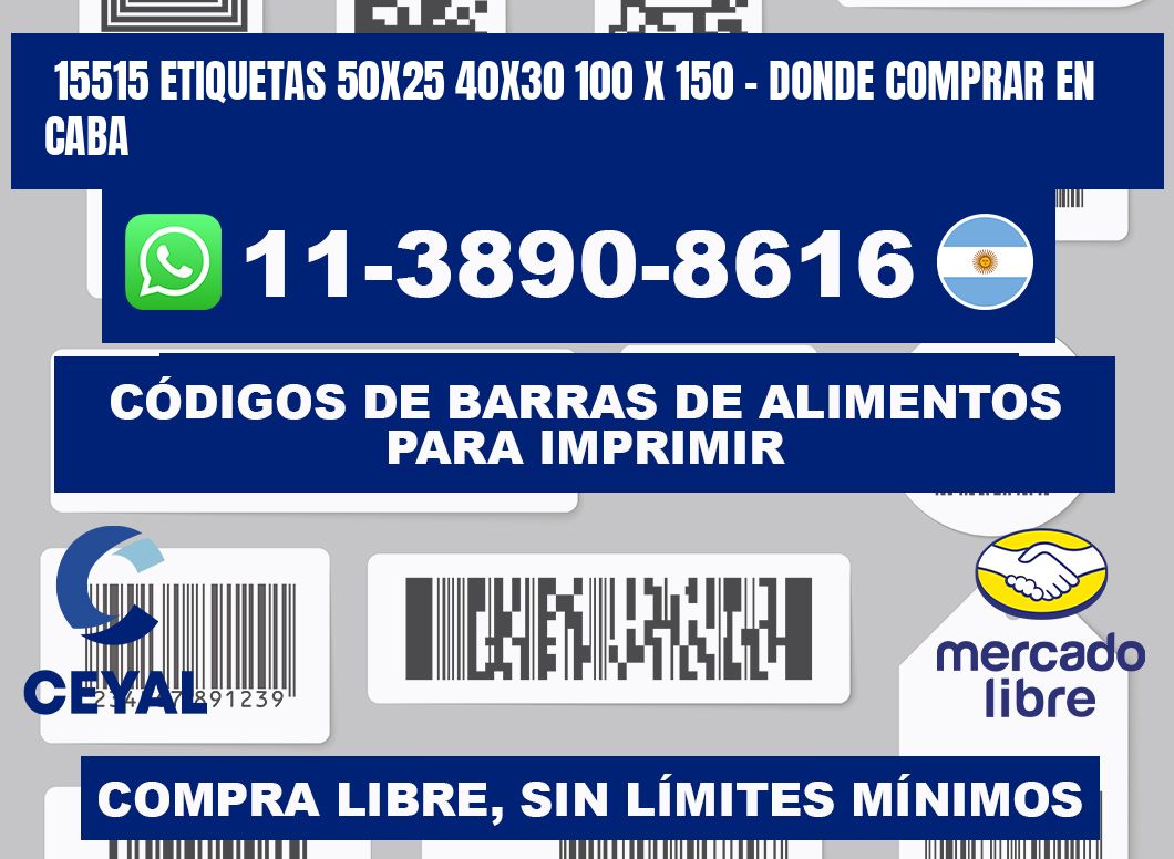 15515 etiquetas 50x25 40x30 100 x 150 - Donde Comprar en Caba