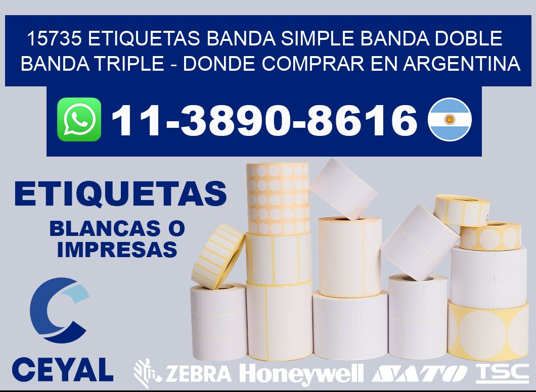 15735 etiquetas banda simple banda doble banda triple - Donde Comprar en Argentina