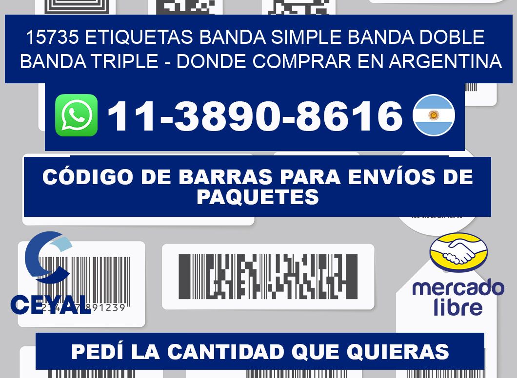 15735 etiquetas banda simple banda doble banda triple - Donde Comprar en Argentina