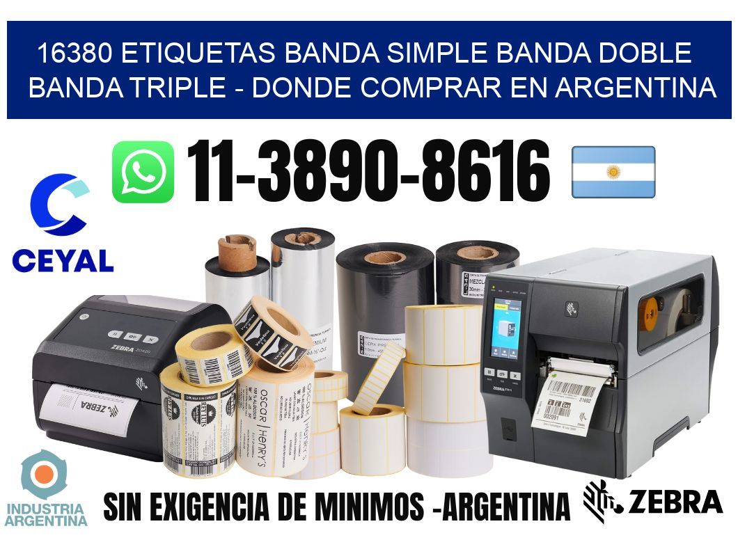 16380 etiquetas banda simple banda doble banda triple - Donde Comprar en Argentina