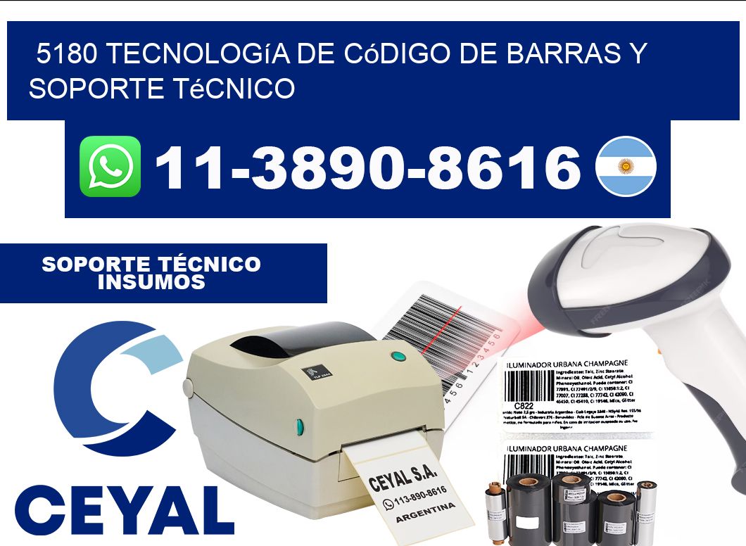 5180 Tecnología de Código de Barras y Soporte Técnico