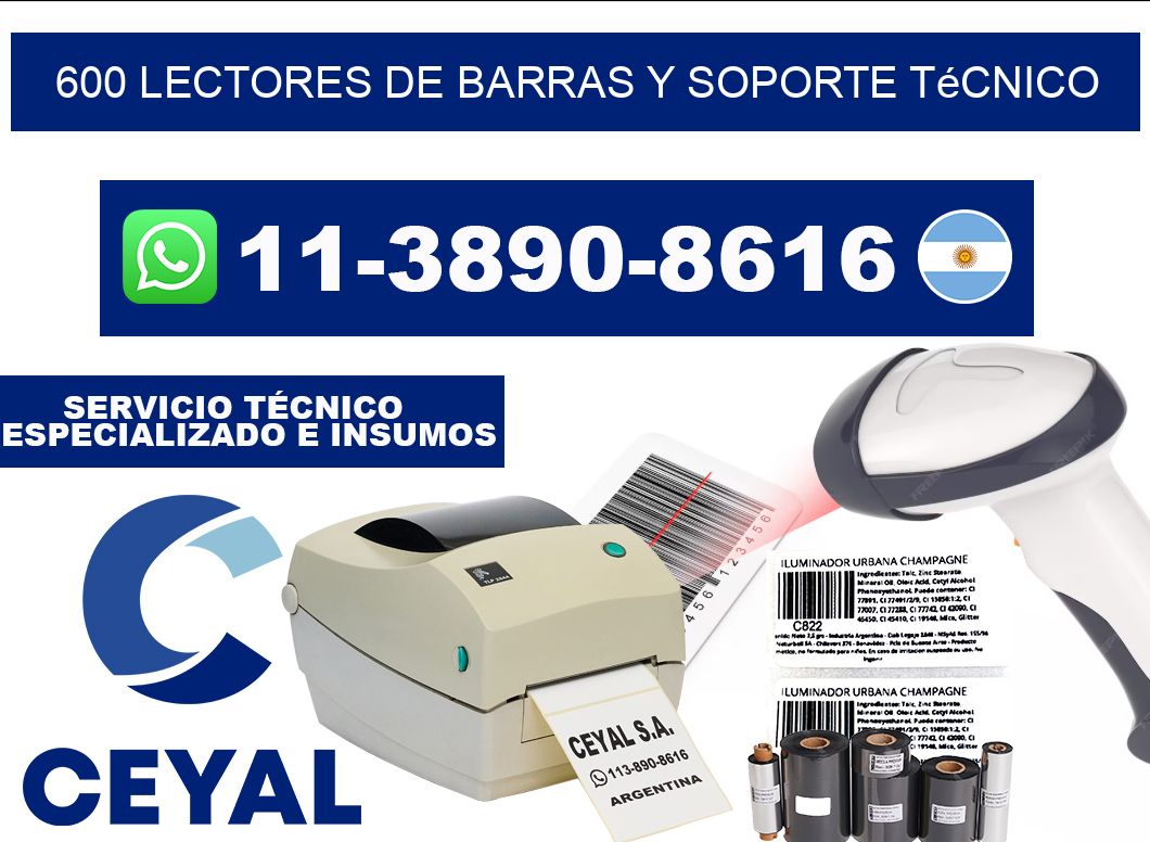 600 Lectores de barras y Soporte Técnico