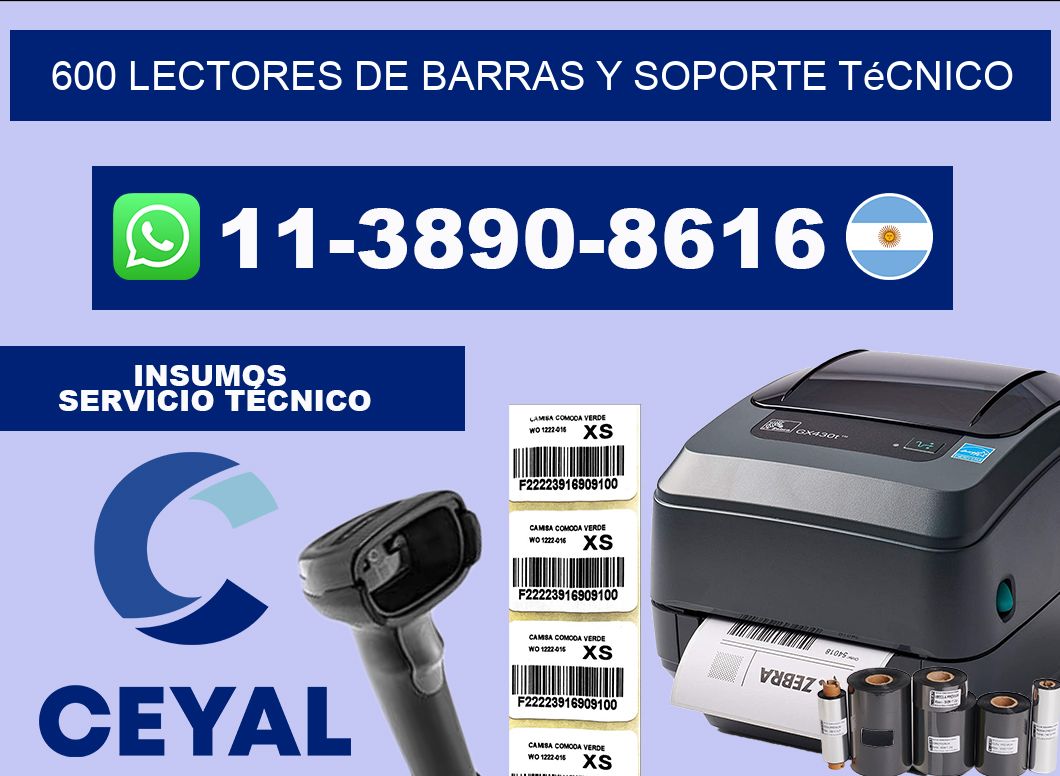 600 Lectores de barras y Soporte Técnico