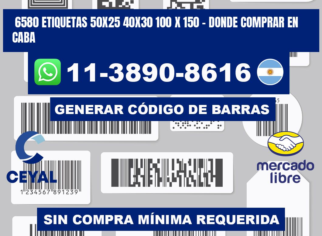 6580 etiquetas 50x25 40x30 100 x 150 - Donde Comprar en Caba