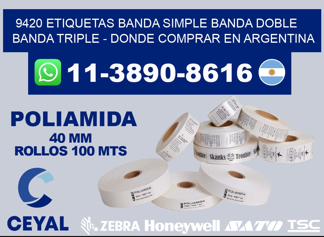9420 etiquetas banda simple banda doble banda triple - Donde Comprar en Argentina