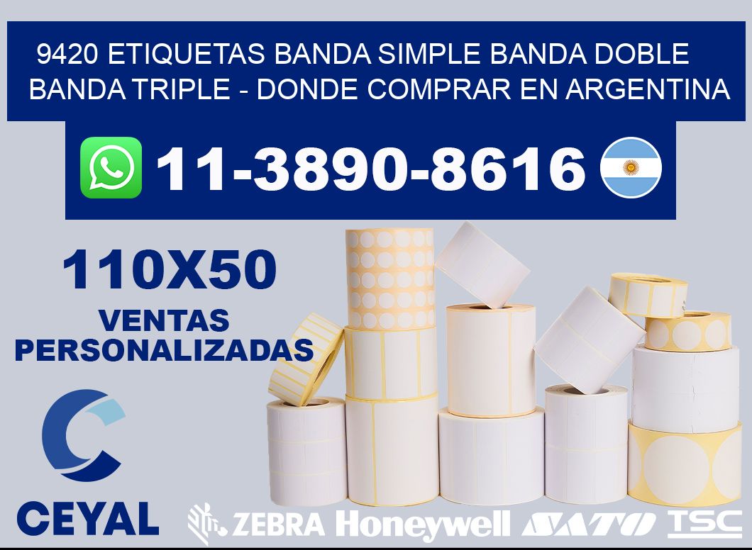 9420 etiquetas banda simple banda doble banda triple - Donde Comprar en Argentina